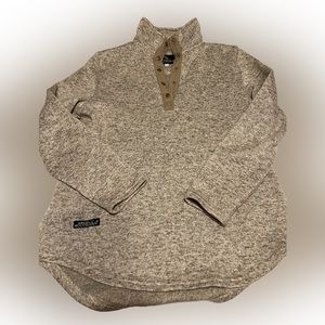 Simply Southern tan button neck pullover size L